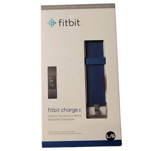 New Fitbit Classic Band for Charge 2 Fitness Activity Large Blue L/G